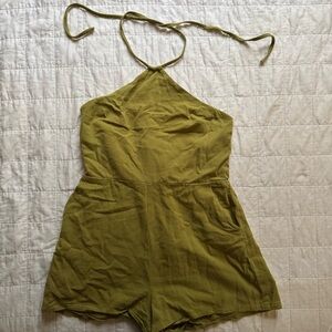 Olive Green Halter Romper